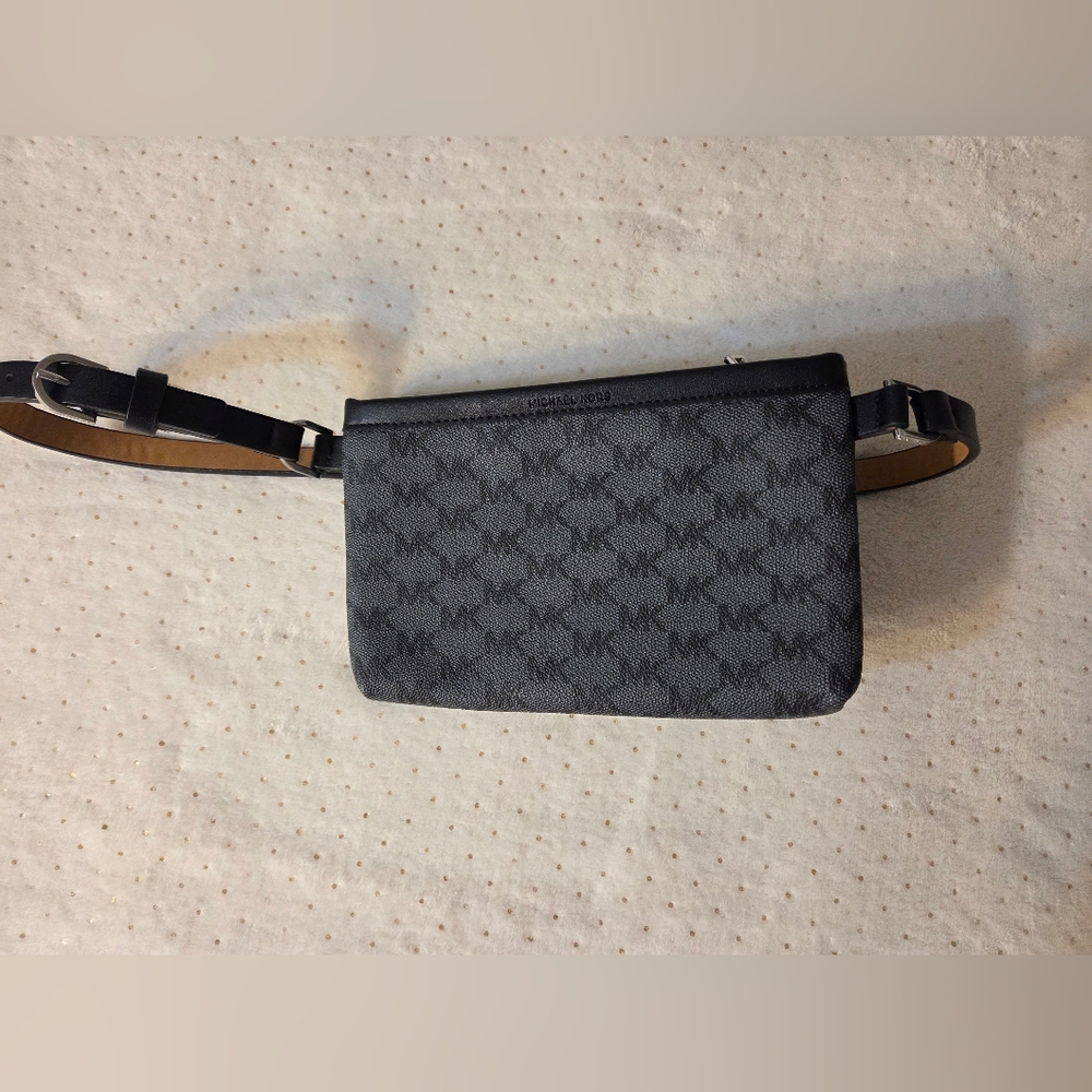 Michael Kors black logo gray BELT BAG